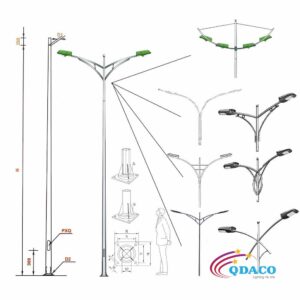 Cột Dèn Cao Áp Chiếu Sáng Dường Phố Cần Dèn Dôi QDCD.CK04 1