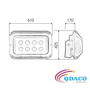DÈN PHA LED VIỀN 400W – DÈN PHA LED NGOÀI TRỜI