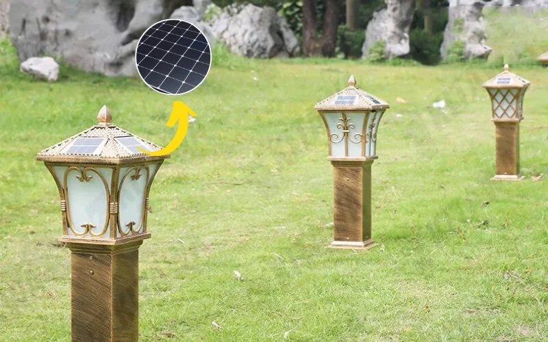Cách lắp đèn trụ cổng năng lượng mặt trời đơn giản và hiệu quả 4 Sử dụng pin năng lượng mặt trời để đèn phát sáng